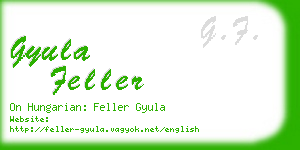 gyula feller business card